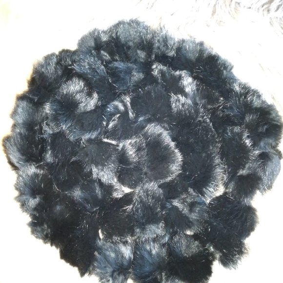 rabbit fur pom pom scarves - Picture 3 of 11